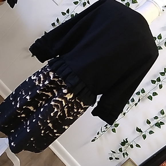 Oleg Cassini Dress sz 14 Black/ Taupe / Brown... - Picture 16 of 16